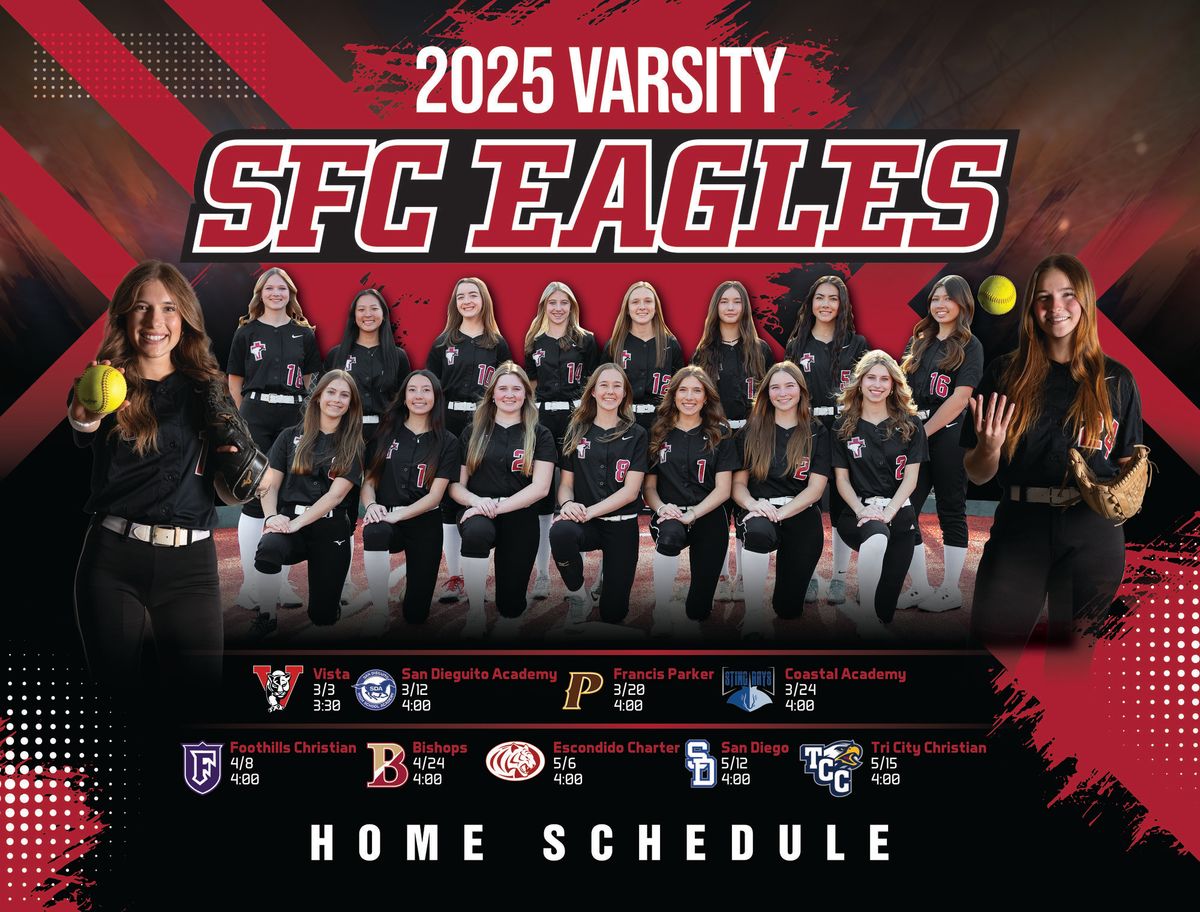 Home schedule poster for the Santa Fe Christian softball team