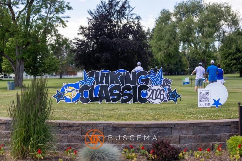 Viking Classic 2026 sign set up on the grass near the course entrance