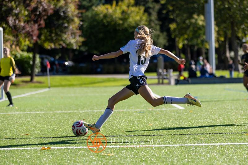 Sting 13G Academy player stretching for a big kick