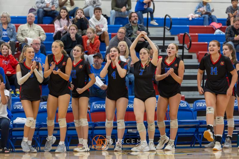 Coeur d'Alene Vikings vs Post Falls Trojans Girl's Volleyball 10/17/23 photo 6