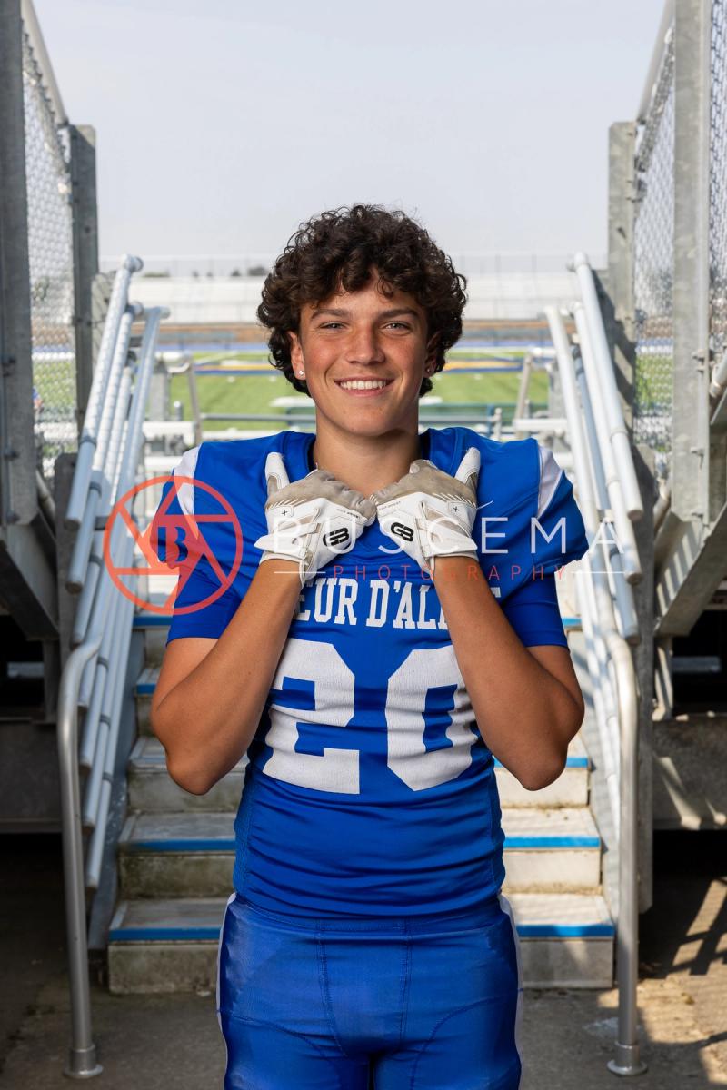 Coeur d'Alene High School Vikings football player portrait at 2026 team photos