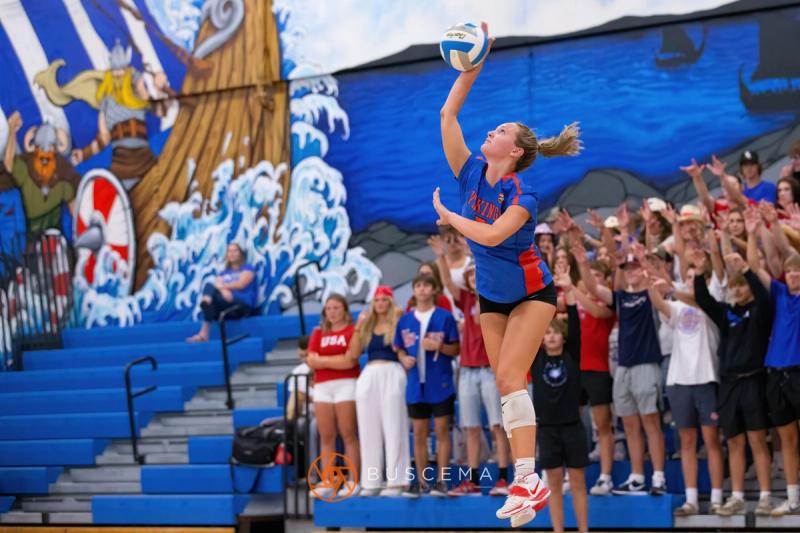 Coeur d'Alene Vikings Varsity Volleyball vs Post Falls Trojans 9/6/22 photo 18