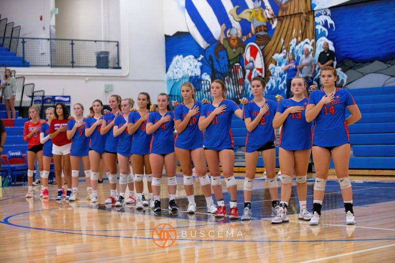 Coeur d'Alene Vikings Varsity Volleyball vs Post Falls Trojans 9/6/22 photo 1