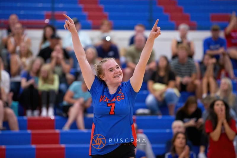 Coeur d'Alene Vikings Varsity Volleyball vs Post Falls Trojans 9/6/22 photo 6