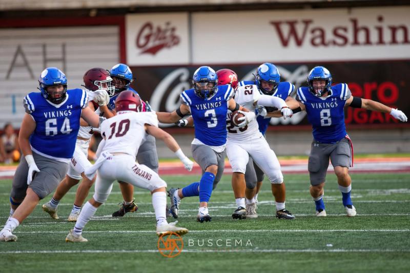 Coeur d'Alene Vikings Varsity Football vs Rigby at the University of Montana 8/19/22. photo 9