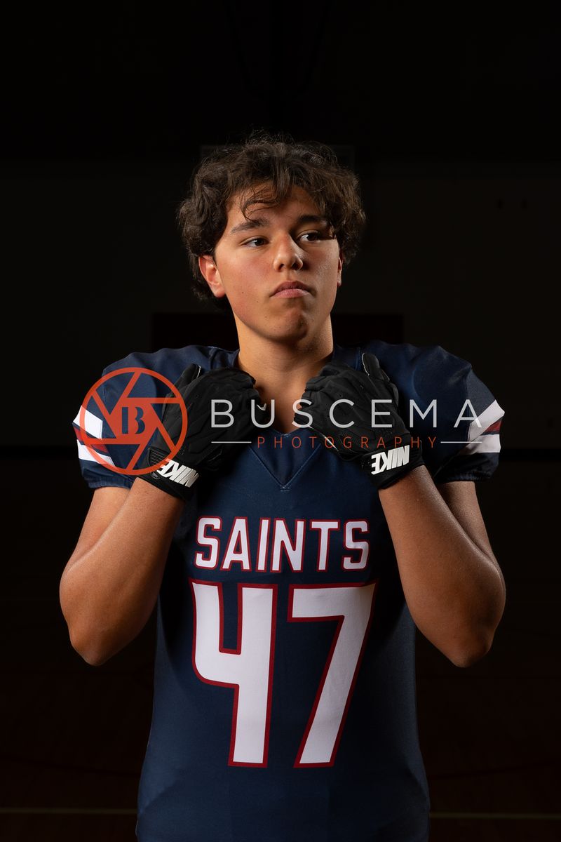 Coeur du Christ Academy Saints football player in a number 47 jersey