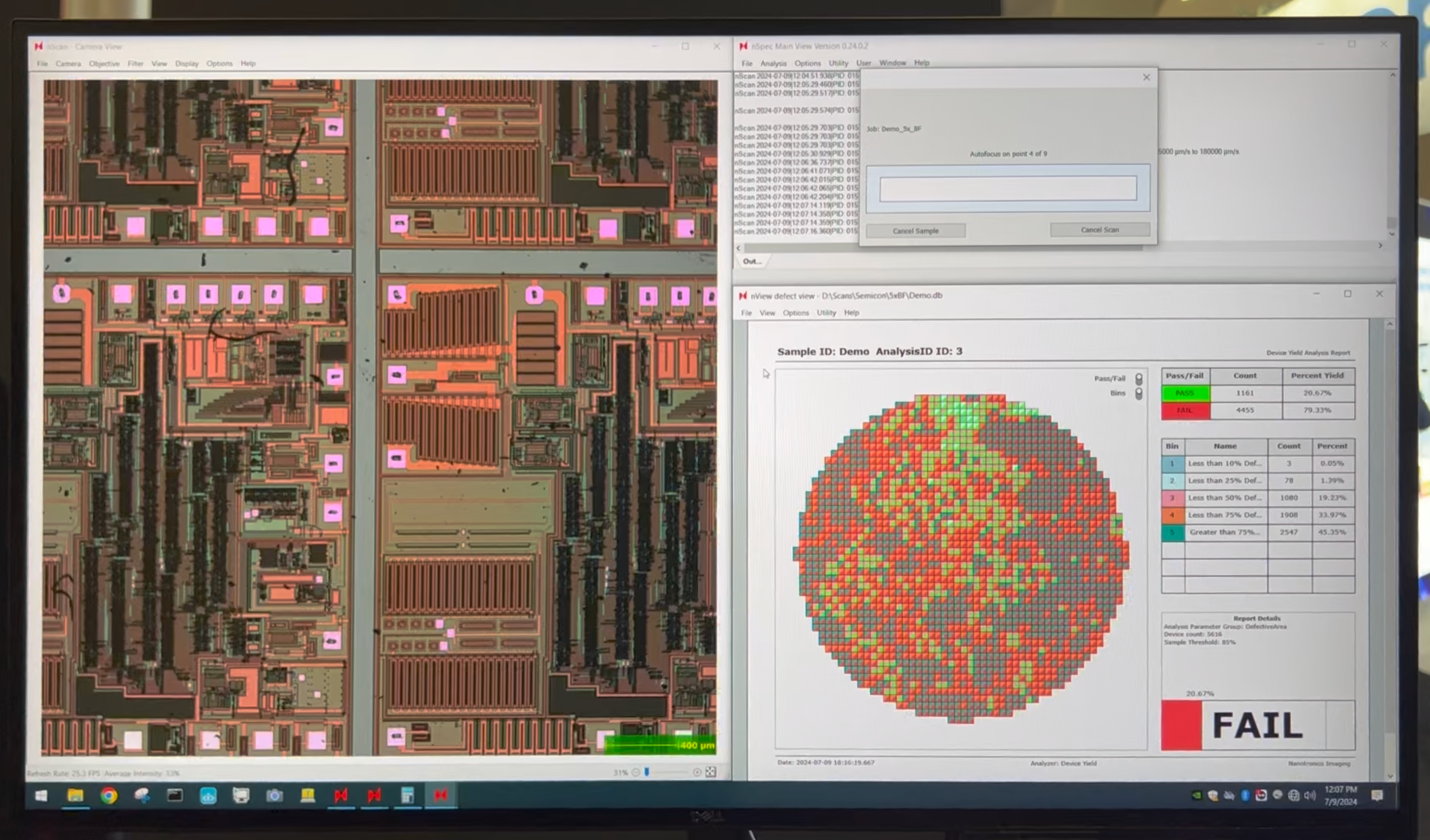 An image of nSpec inspection equipment which is regularly used in a semiconductor manufacturing