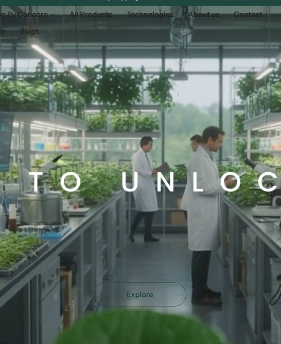 VedicDerm homepage showing its botanical research lab