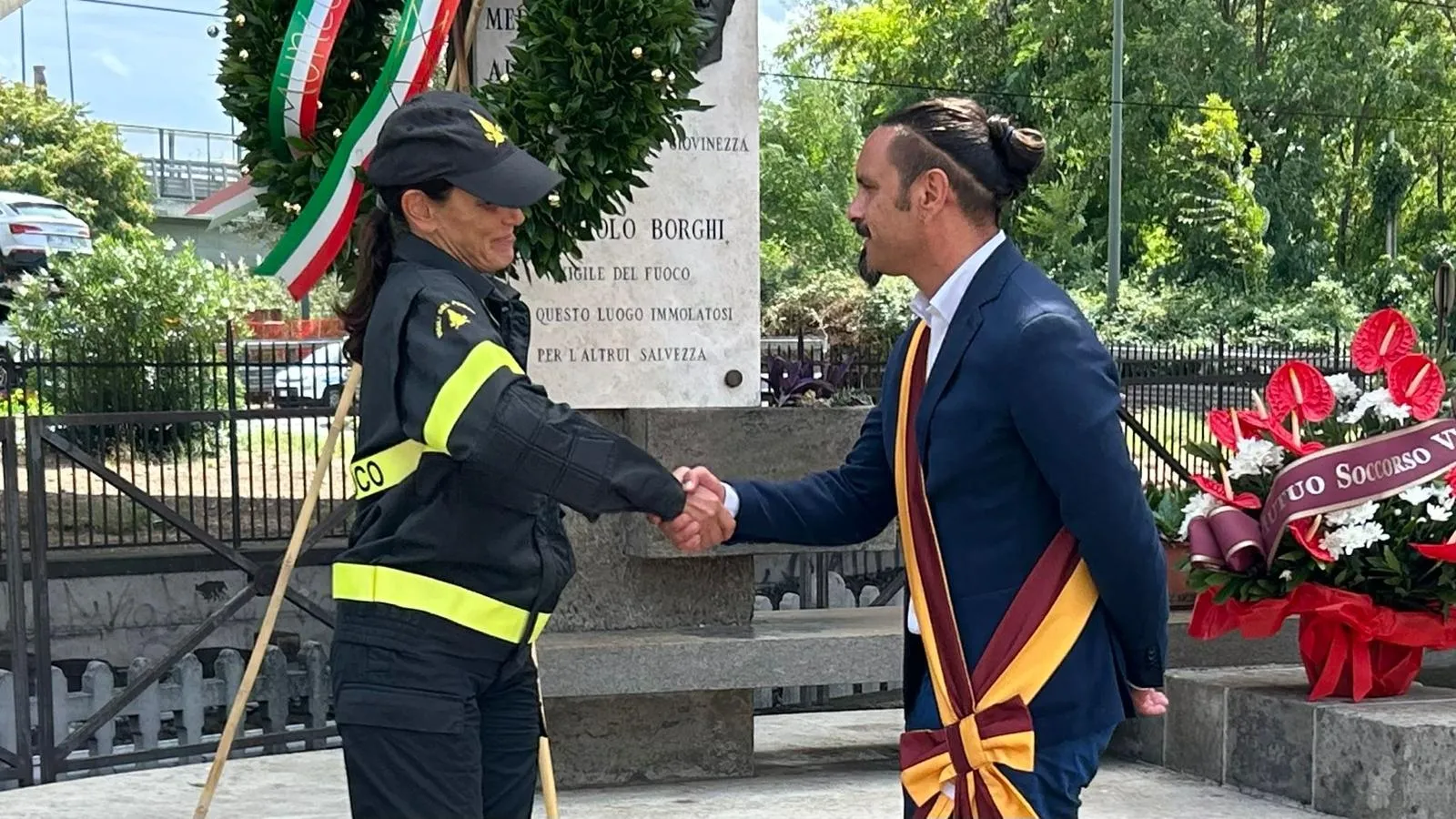 Commemorazione per il Vigile del fuoco Borghi