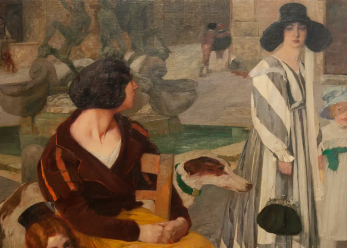 Galleria d'Arte Moderna - Umberto Bottazzi, scena di vita romana Fontana delle tartarughe, 1930
