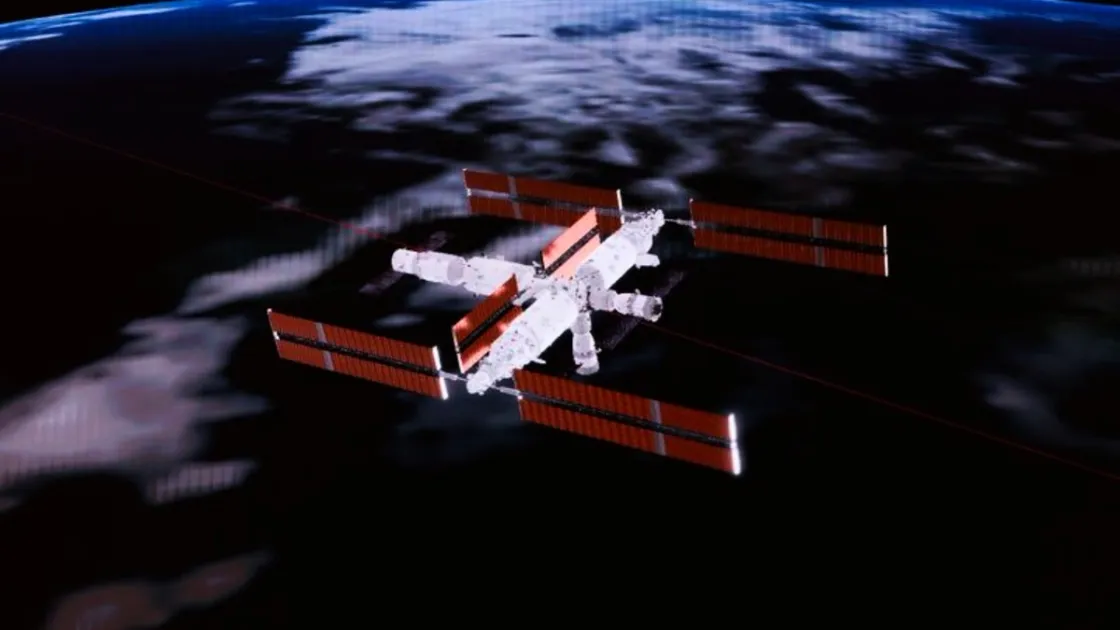 Simulazione orbitale della Stazione Spaziale Cinese Tiangong (Fonte: agenzia Xinhua)