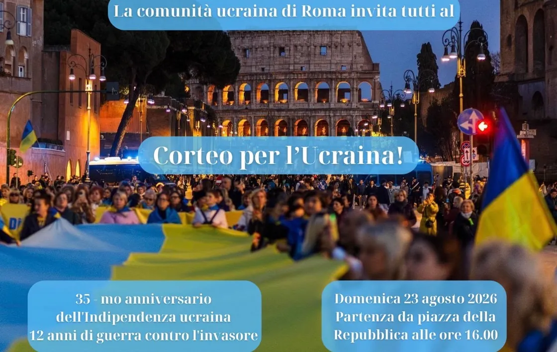 Ucraina, il 23 agosto corteo a Roma per il 35esimo anniversario dell’indipendenza