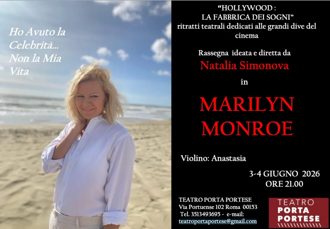 Marilyn Monroe torna a teatro a Roma: Natalia Simonova racconta il volto più intimo della diva