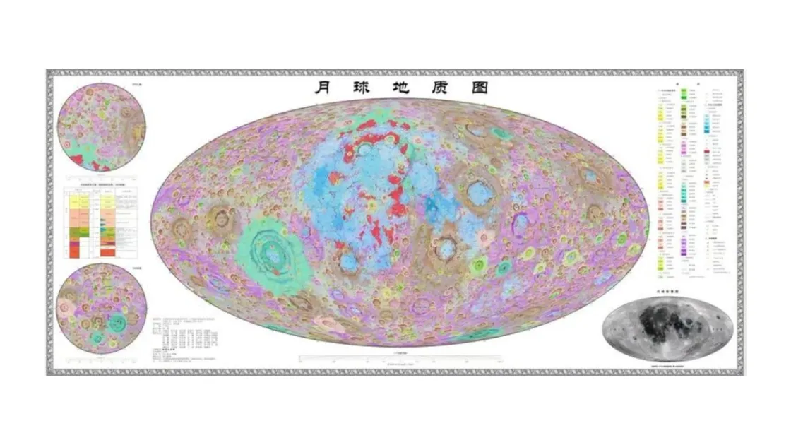 Mappa geologica della Luna (fonte foto: agenzia Xinhua)
