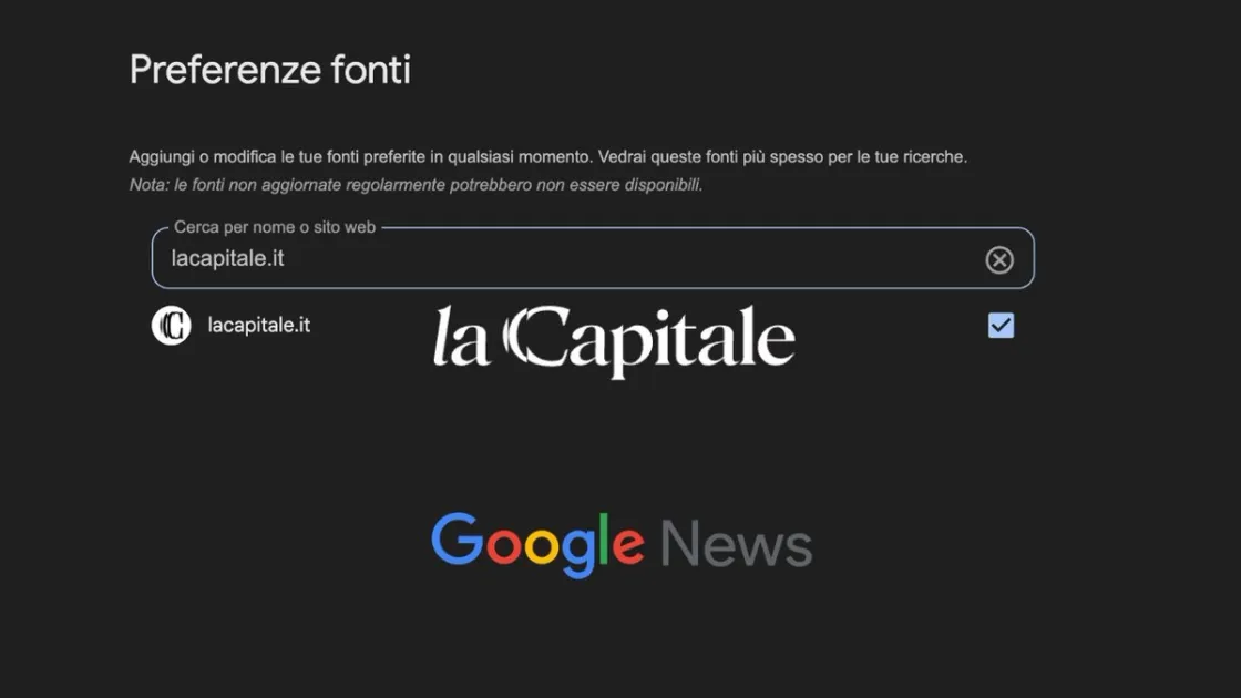 Come aggiungere La Capitale alle «Fonti Preferite» di Google News
