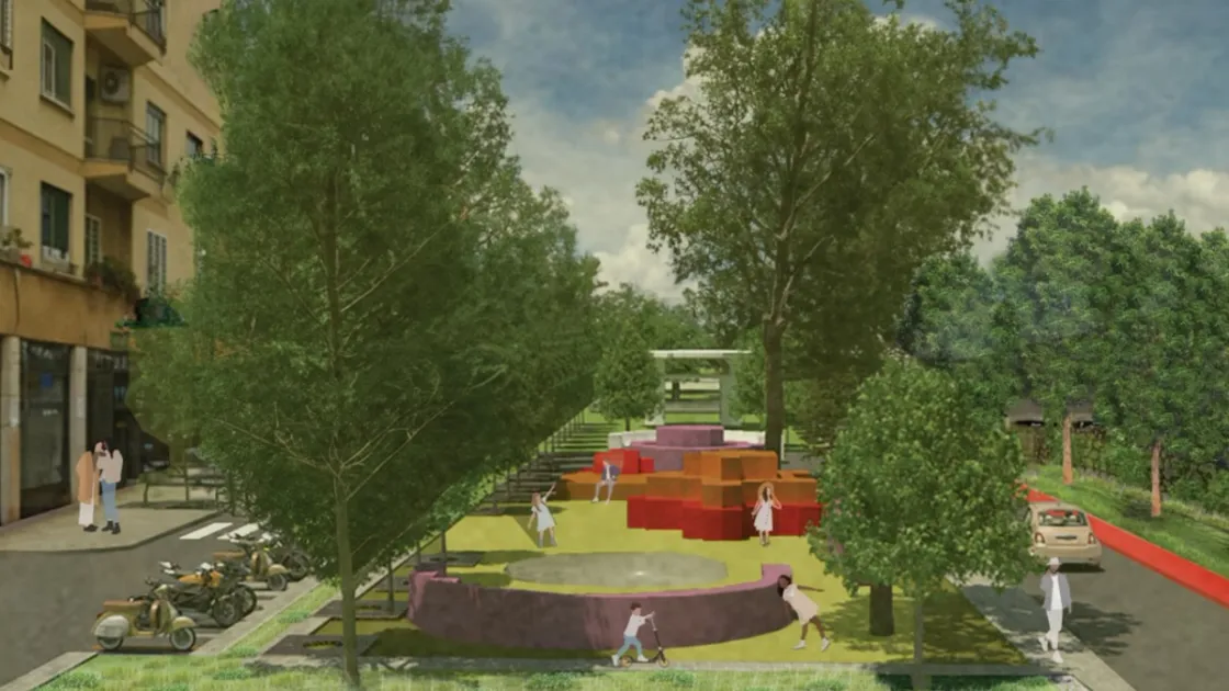 Un render del progetto proposto dai cittadini di circonvallazione Nomentana (altezza via Salento) dell'architetto Pellegrini