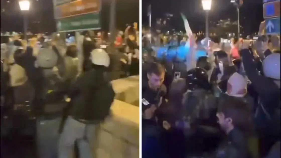 Corteo a Roma, nuovi scontri sul lungotevere Testaccio: idranti contro i manifestanti, otto fermati