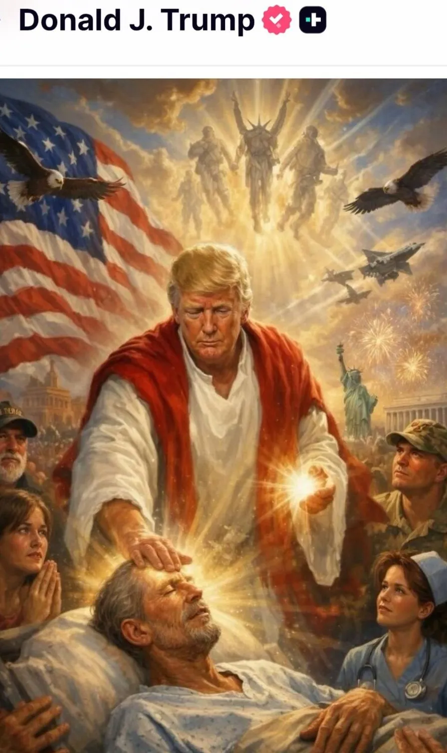 L'immagine generata dall'IA, poi rimossa dallo stesso presidente