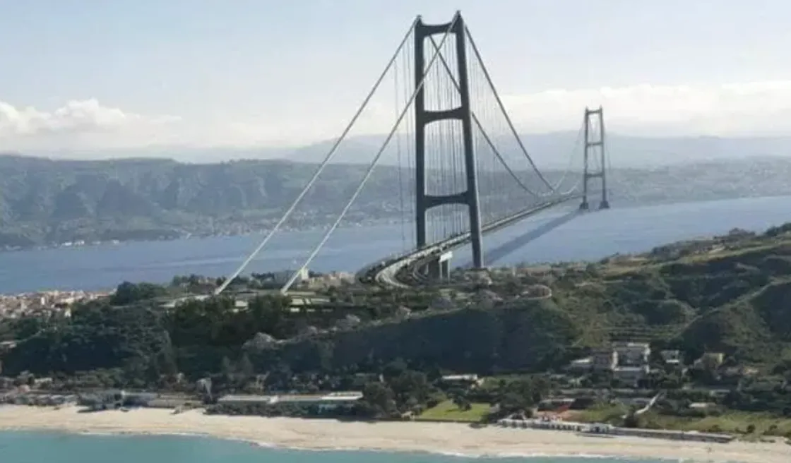 Un render del Ponte sullo Stretto