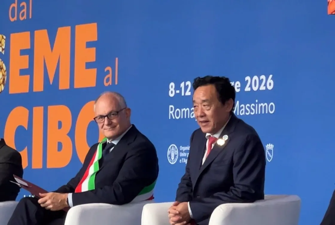 Roberto Gualtieri e il direttore generale della Fao, Qu Dongyu