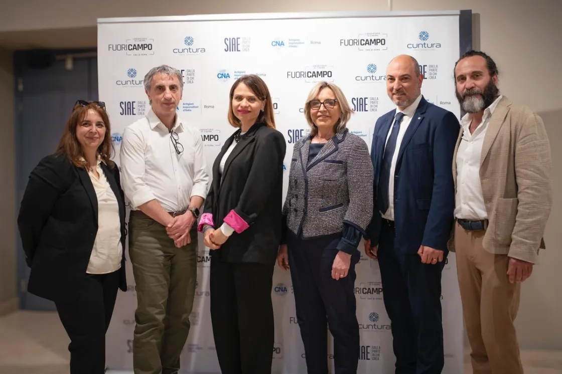 Sabina Russillo Responsabile CNA Cinema e Audiovisivo, Andrea Marzulli Director Audiovisual SIAE, Licia Del Greco Chief Operations Officer Audiovisual, Membership & International Relations SIAE, Lorenza Lei, Amministratore Delegato Fondazione Roma Lazio Film Commission,  Giordano Rapaccioni Segretario CNA Roma e Marco Luca Cattaneo Presidente di CNA Cinema e Audiovisivo Roma e Lazio