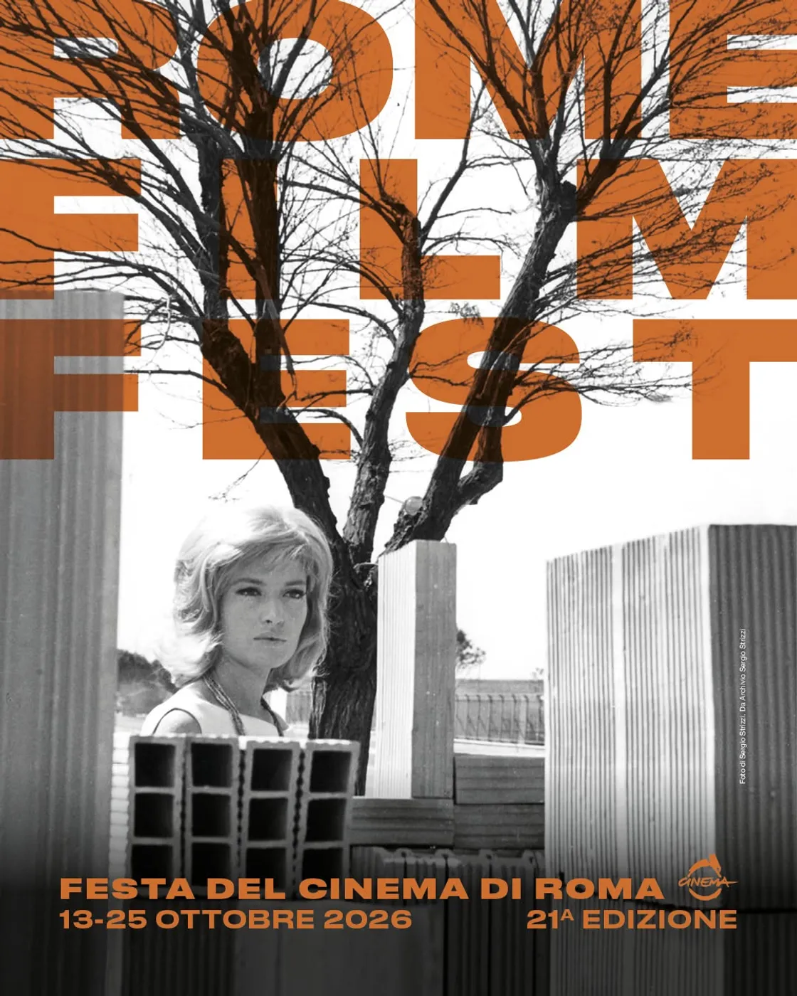 Locandina della Festa del Cinema di Roma. Monica Vitti. Foto di Sergio Strizzi, Archivio Sergio Strizzi.