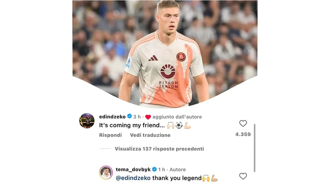 Roma, Dovbik: “Voglio dare di più per la squadra” e Dzeko lo incoraggia