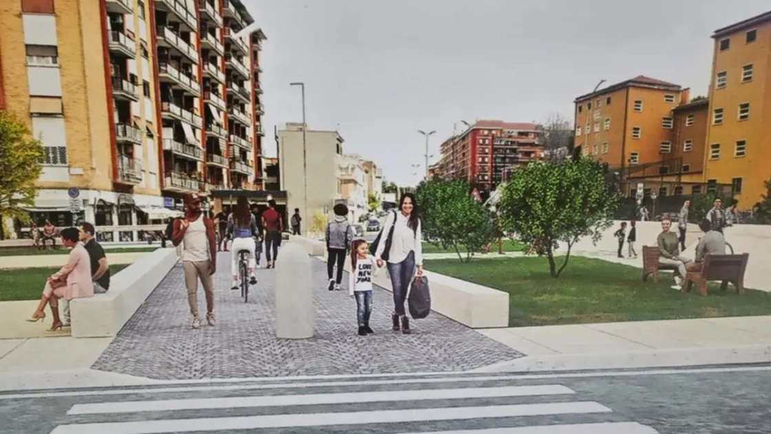 Render piazza su stazione Pigneto (Foto agenzia Dire)