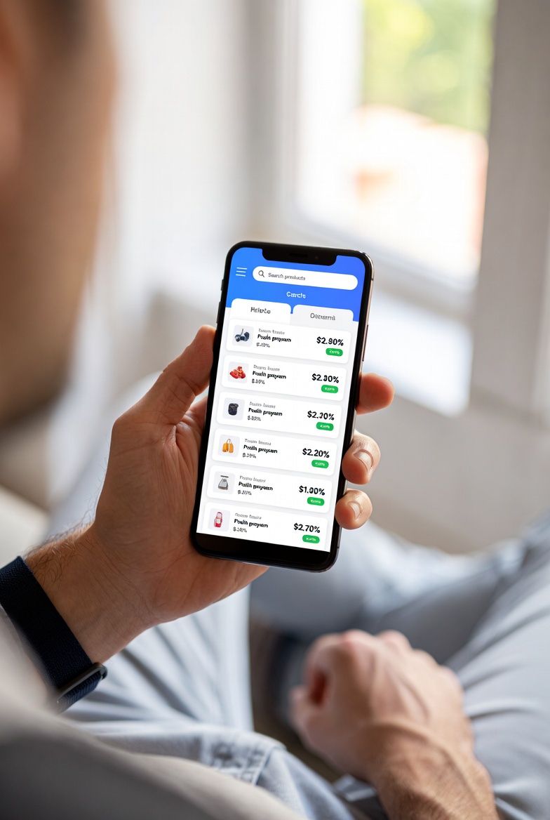 Man tracking prices of products