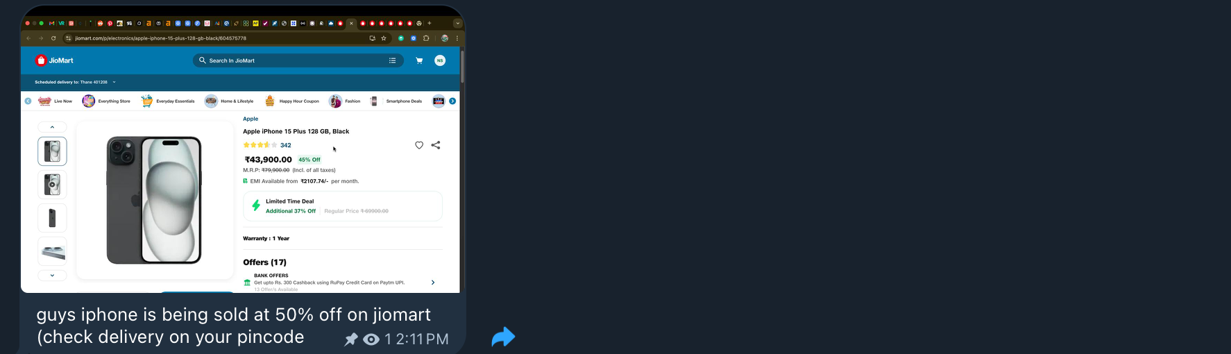 Dropped steal text in telegram