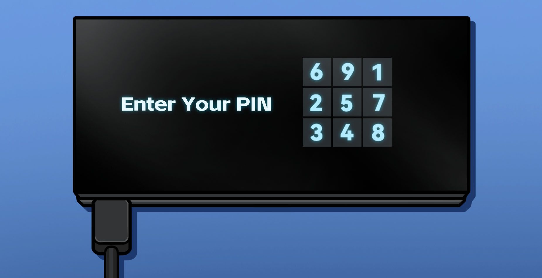 Écran du hardware wallet KeepKey affichant « Enter Your PIN » et un pavé numérique mélangé.
