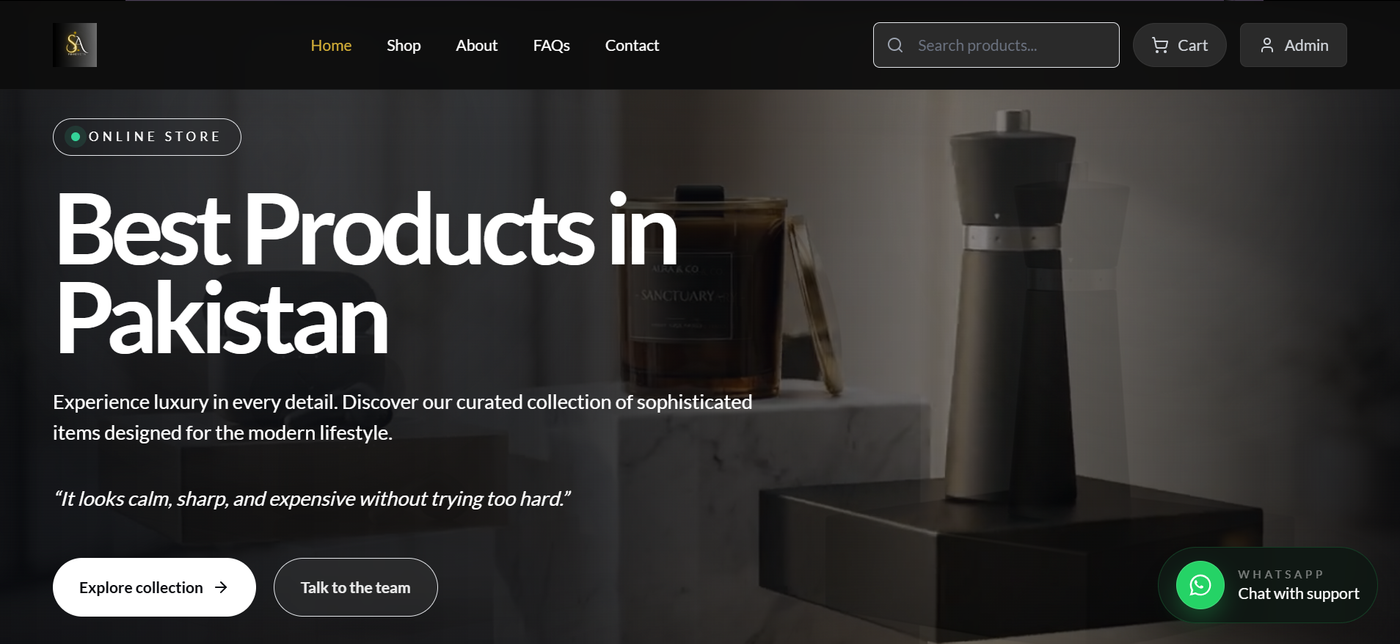 SA Products Ecommerce Website