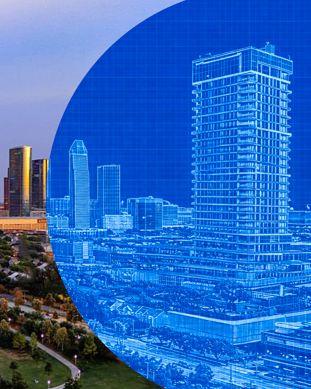 Blueprint image of Houston skyline