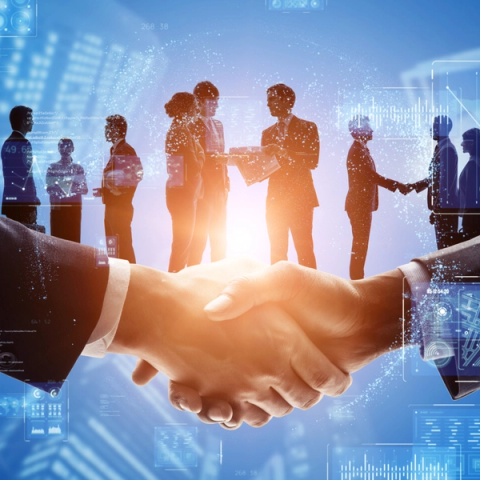 Handshake and people meeting