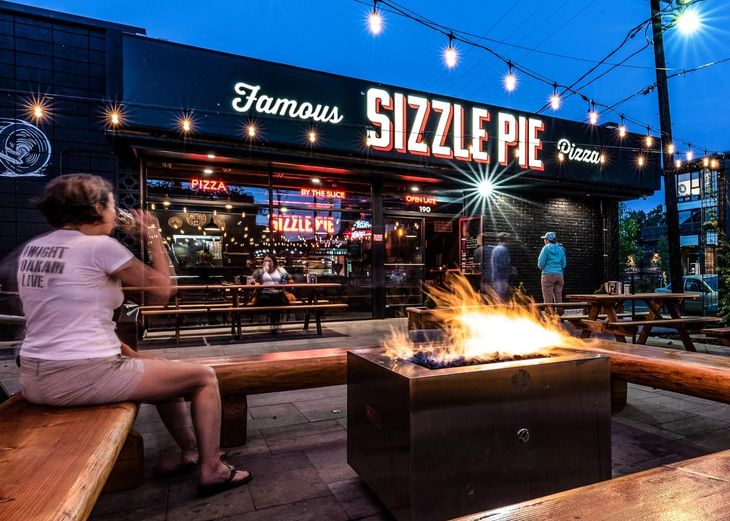 The exterior of Sizzle Pie's Reno, NV location.