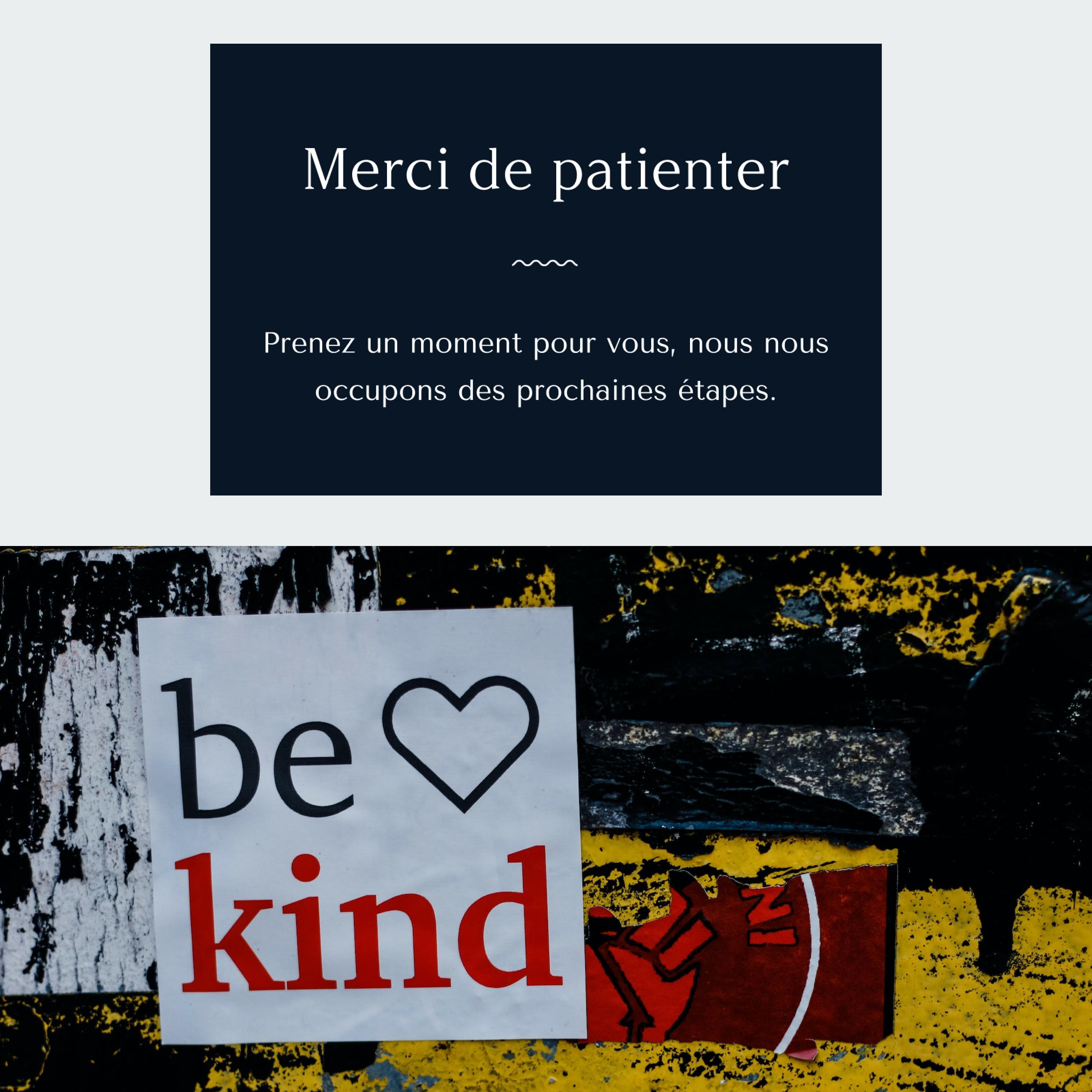 Exemple d'UI et un poster "être gentil"