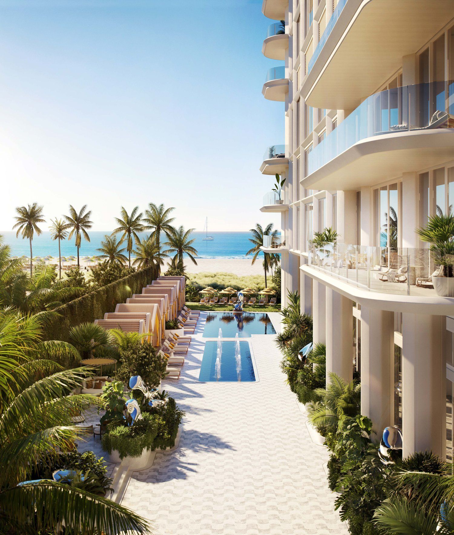 View looking out over gardens by Naturalficial, toward the beach.