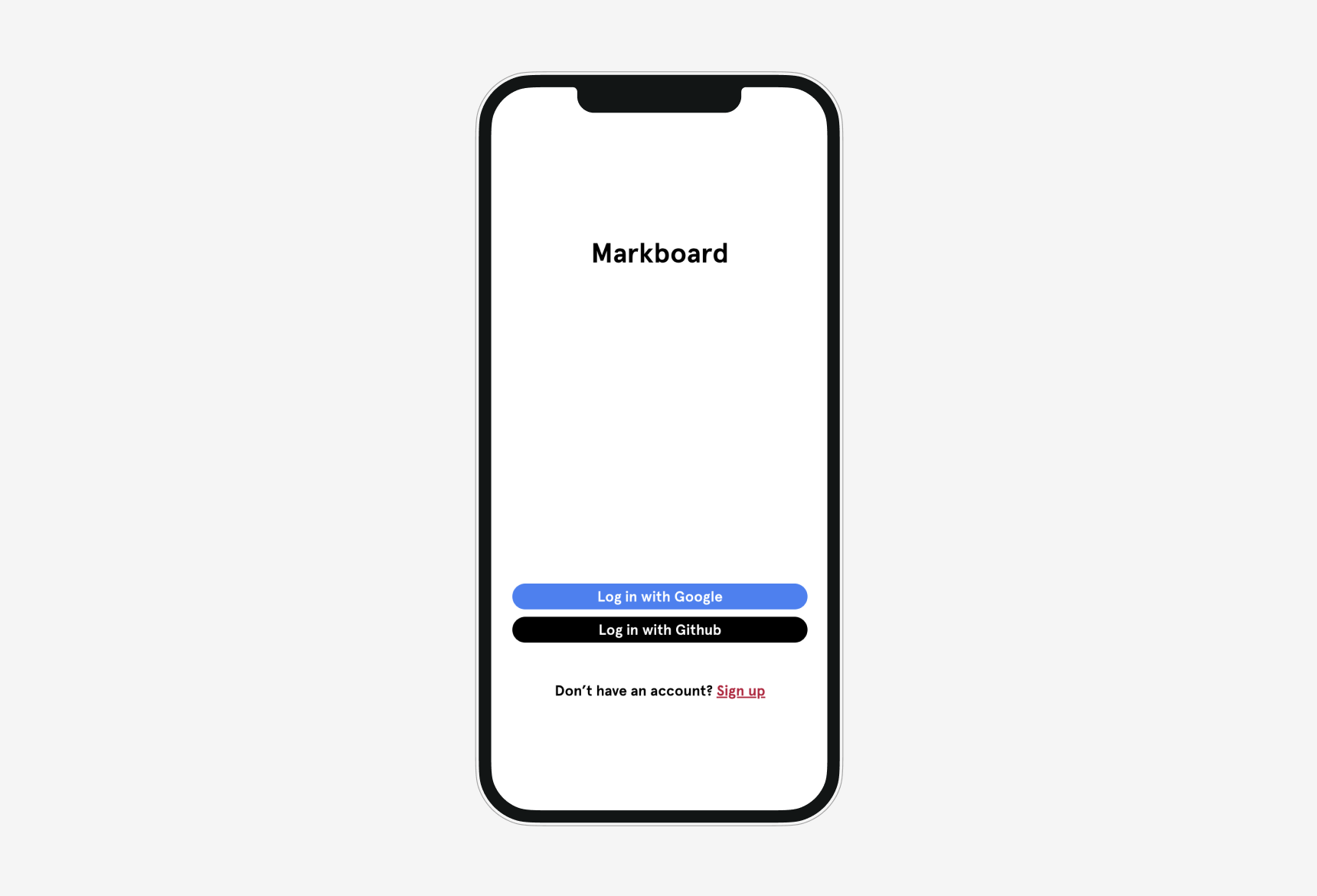 Markboard on an iPhone