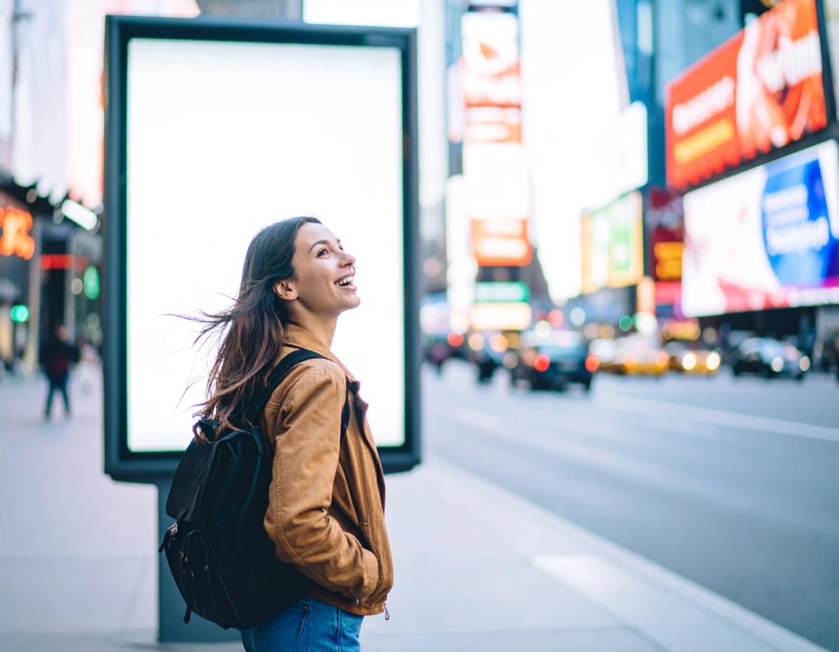 Missing persons billboard advertising helping locate missing children and adults
