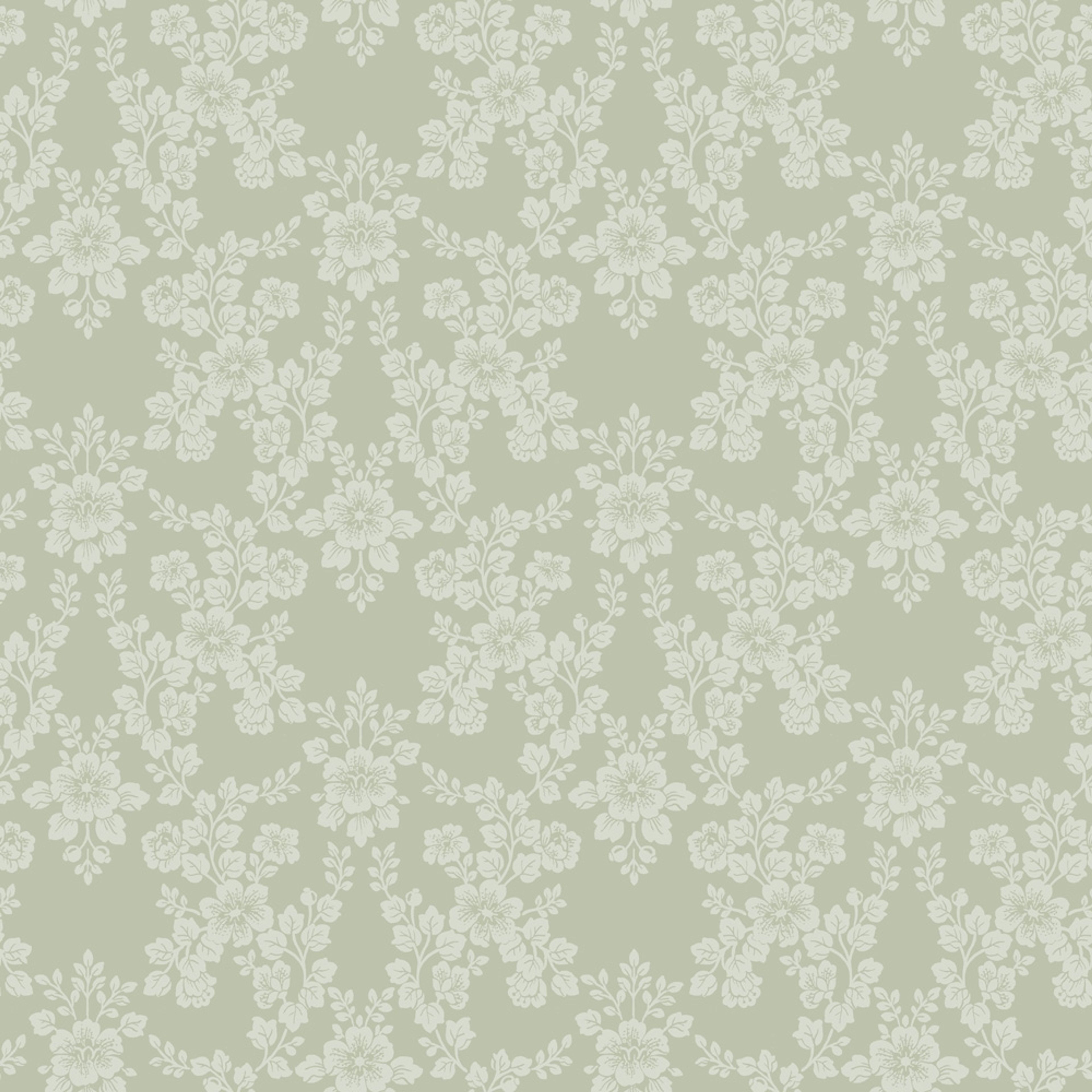 Rosita grön, tapet tapet med blommigt mönster i grön. Från kollektionen Sommaräng. Nonwoven-material med rak passning.