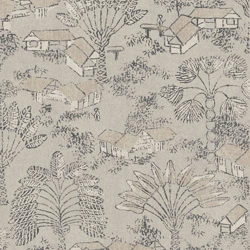 Louam Payrus tapet tapet från Midbec med botaniskt mönster i beige. Från kollektionen Tribute. Nonwoven-material med förskjuten passning. Passar i vardagsrum, matsal och hall.