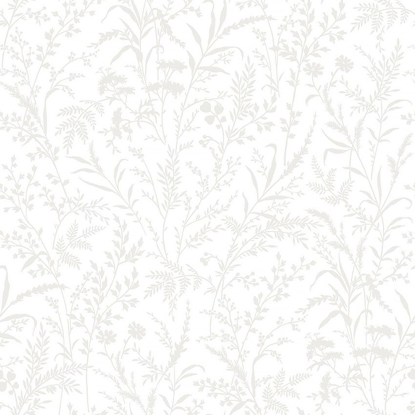 Florian 38746, tapet tapet med botaniskt mönster i vit. Från kollektionen Borosan Hem. Nonwoven-material med rak passning.