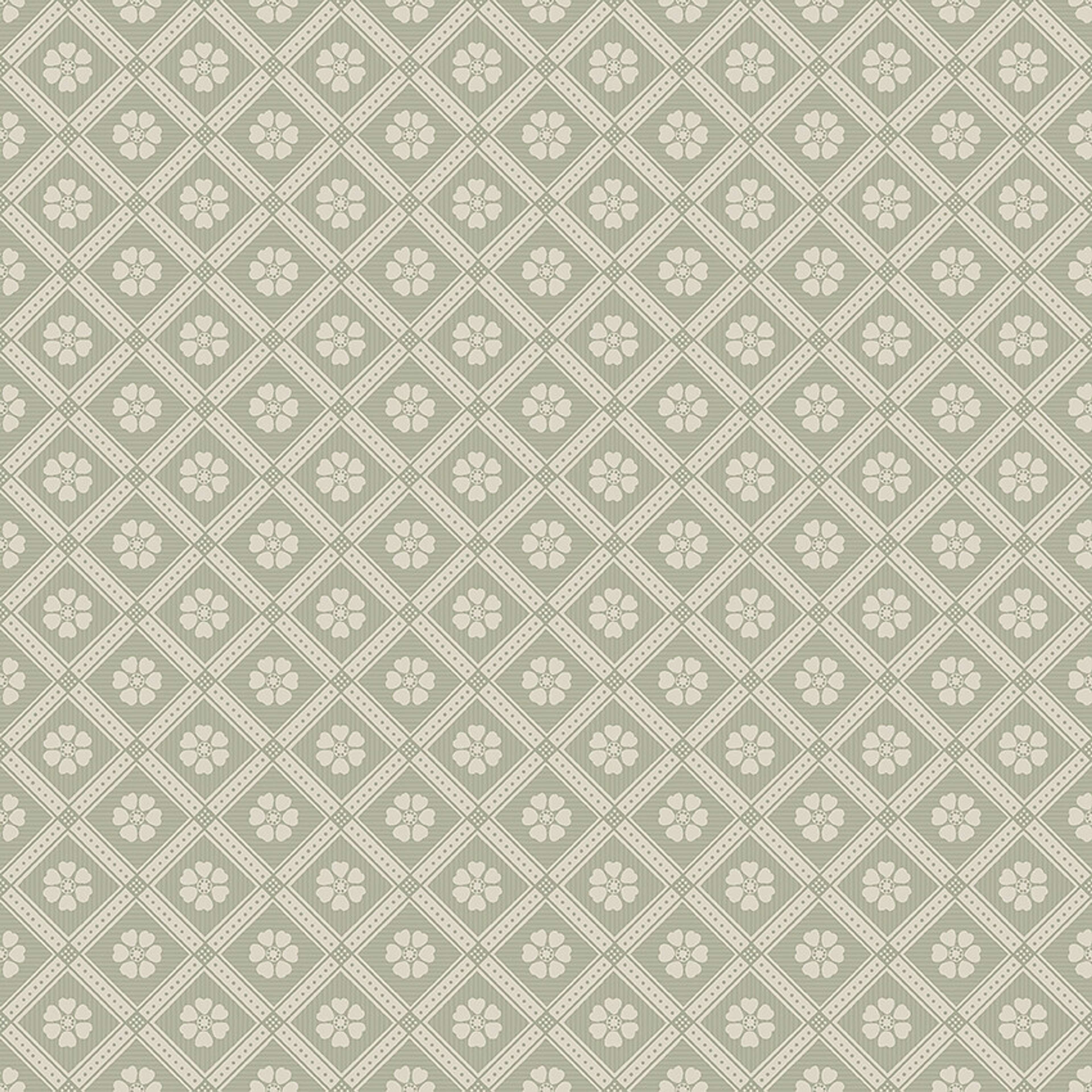 Love tapet med trellis mönster i grön och beige. Från kollektionen New Heritage. Nonwoven-material med rak passning. Passar i matsal, kök och hall.