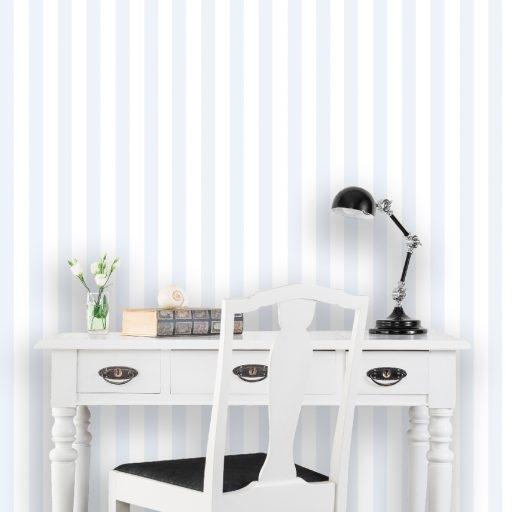 Blockrand, Blå tapet från duro med randigt mönster i blå. Från kollektionen Rand & Kulör. Nonwoven-material.