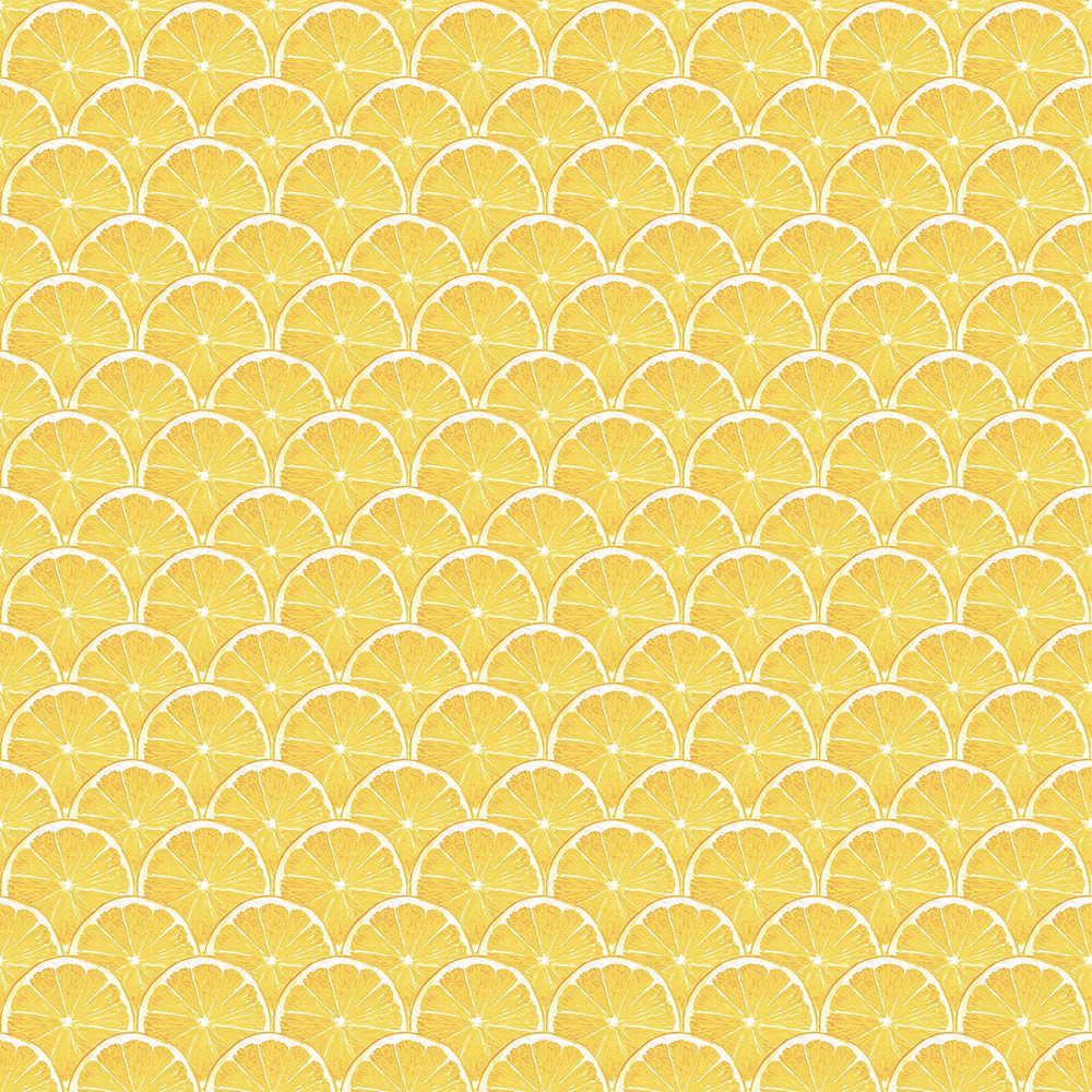 Lemon Scallop tapet i gul. Från kollektionen Just Kitchens. Nonwoven-material med rak passning.