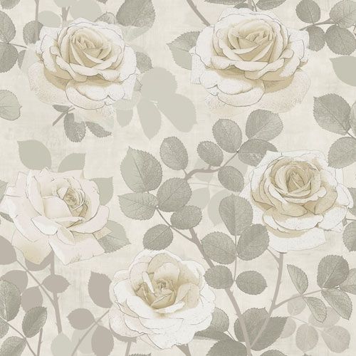 Solitär rosor, beige/gul tapet från Midbec med blommigt mönster i beige. Från kollektionen Solitär. Nonwoven-material med förskjuten passning. Passar i vardagsrum, sovrum och matsal.