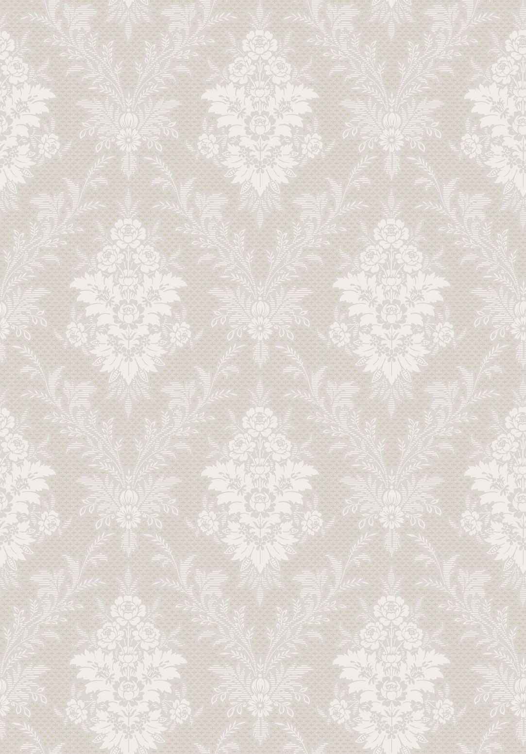 Sofia tapet från Boråstapeter med blommigt mönster i guld och grå. Från kollektionen anno. Nonwoven-material med rak passning. Vintage, lyx-stil. Passar i sovrum och matsal.