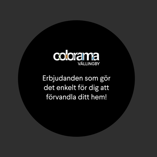 Colorama Vällingby logo with the text: Offers that make it easy for you to transform your home!
