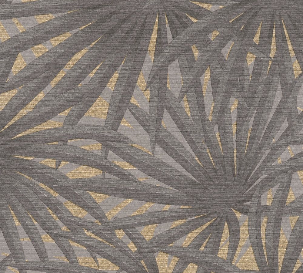 Said - Marrakesch strukturtapet i grå och guld tapet med djur mönster i grå. Från kollektionen metropolitan stories 2. Nonwoven-material med förskjuten passning. Passar i vardagsrum och matsal.