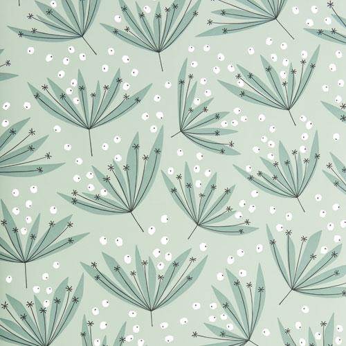 Wildflower Thyme tapet från Midbec med retro mönster i orange. Från kollektionen Pioneer. Nonwoven-material med förskjuten passning.